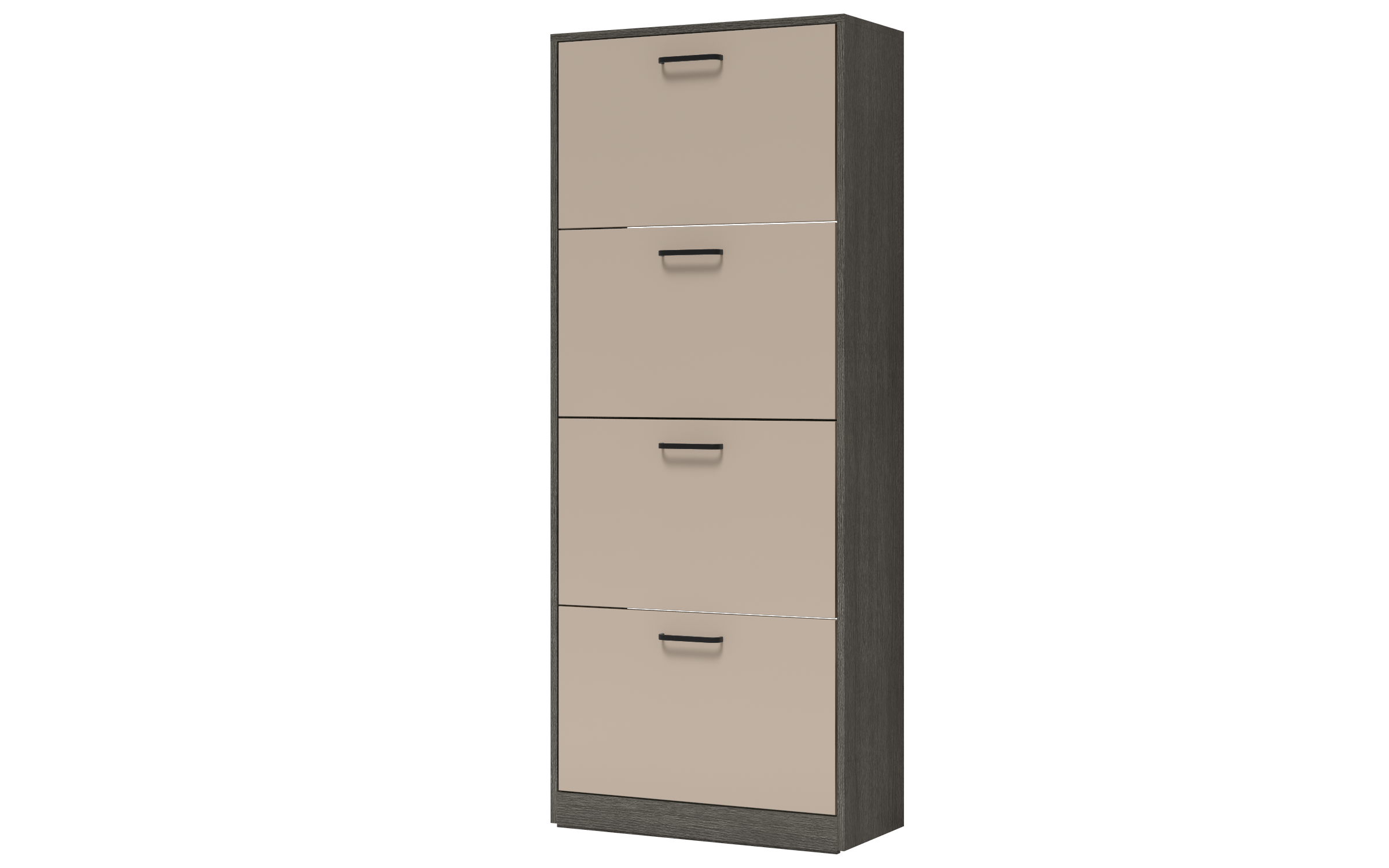 Shoe cabinet Beko 4, cashmere + Anthracite oak  2